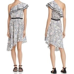 NWT LIKELY daisy delbarton floral one shoulder ruffle dress 4 new with tags